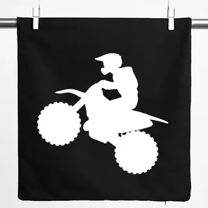 Подушка Huuraa, подарочный чехол с изображением силуэта мотокросса, 40x40 см, черный хлопок, подарок для мотокросса Hellweg Druckerei