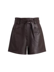 Zero Шорты из искусственной кожи с поясом, цвет «Шоколадная слива»