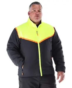 Мужская утепленная стеганая куртка FrostFlex с защитой от холода до -20°F, гибкая и водоотталкивающая рабочая одежда RefrigiWear, черный