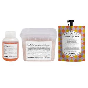 Набор для очищения волос: шампунь, 75 мл + скраб, 250 мл + нормализующая маска, 50 мл Davines Solu