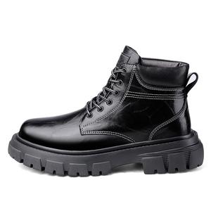 XIMO BULL Короткие мартинсы мужские черные с подкладкой из флиса, цвет Black Fleece-Lined