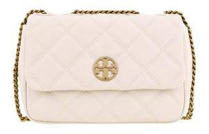 Сумка-мессенджер Tory Burch TB-Willa из кожи Brie Cheese White квадратная объемная маленькая на плечо