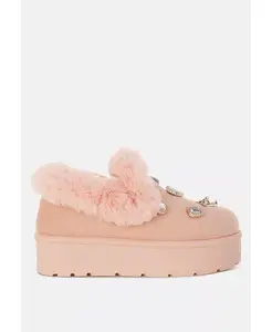 Zeta Charm Detail Slip On женские зимние ботинки London Rag, розовый