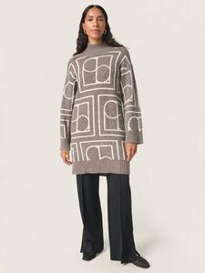 Пропитанное роскошным трикотажным платьем slhedaya Soaked In Luxury, цвет Coffee/White