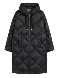 Стеганое пальто с капюшоном MAX MARA, черный