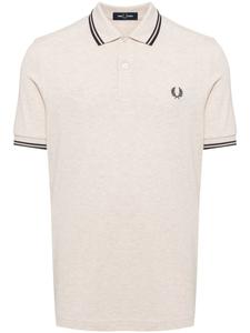 Fred Perry рубашка поло с вышитым логотипом, нейтральный цвет