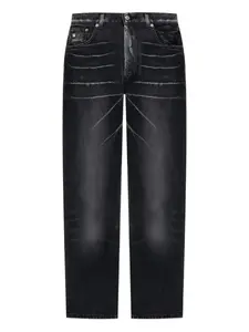 Джинсы с выцветшими вставками и логотипом Moschino, черный