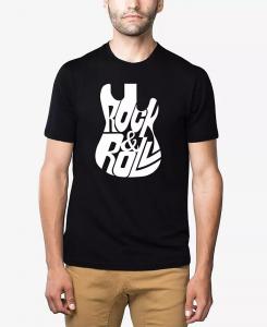 Rock And Roll Guitar — мужская футболка премиум-класса Word Art LA Pop Art, черный