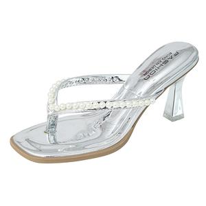 Шлепанцы женские TAFN, Silver