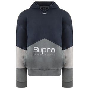 Мужская флисовая толстовка с длинными рукавами морского синего цвета 92 102552 018 Supra, серый