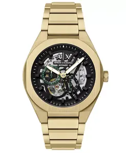 Armani Exchange Men's Sync Automatic золотистый корпус из нержавеющей стали, 44 мм A|X Armani Exchange