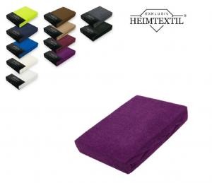 Простынь на приталенной ткани махровая с фирменным эластичным краем 140 х 200 см фиолетового цвета Südseetraum