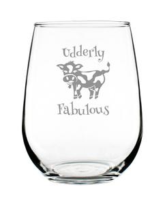 Забавный бокал для вина без ножки Udderly Fabulous Funny Cow Gifts, 17 унций Bevvee, прозрачный