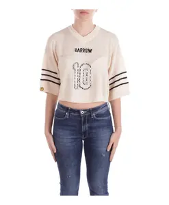 Свитер с логотипом и вышитой спинкой Barrow, бежевый