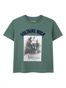Футболка с графичным принтом Zadig & Voltaire Kids, зеленый