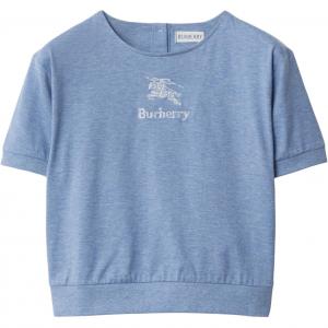 Детская футболка Burberry, светло-голубой вересково-серый
