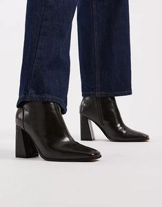 Ботильоны New Look на каблуке с квадратным носком в ультра-темном цвете хаки
