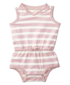 Комбинезон для девочек в полоску из махровой ткани MeMoi, Pink