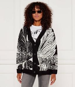 Кардиган женский Desigual с принтом на пуговицах, бело-черный