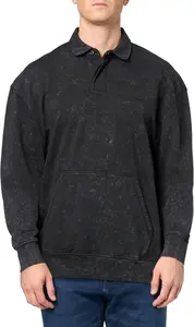 BOSS мужская поло-толстовка из махровой ткани с кислотной мойкой, Black Pepper