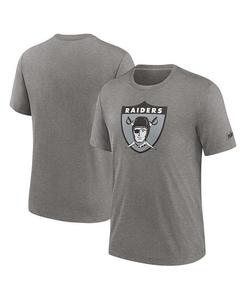 Мужская футболка с логотипом Heather Charcoal Las Vegas Raiders Rewind Logo Tri-Blend Nike, черный