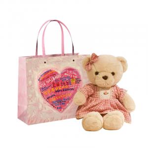 Abay Розовое платье мишка, милый медвежонок, успокаивающая кукла плюшевая кукла высота 40см