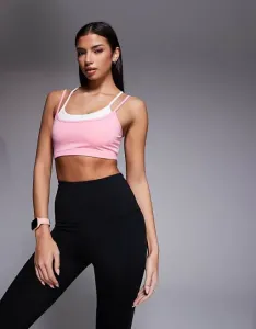 4505 Tennis active двухслойный спортивный бюстгальтер с легкой поддержкой розово-розового и белого цветов