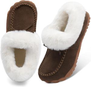 Женские мокасины-ботинки BARERUN с утеплителем, зимние ботинки, ботильоны для женщин, уличная обувь с меховой подкладкой, женские тапочки