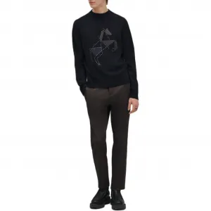 HERMES Кашемировый свитер мужской marine blue