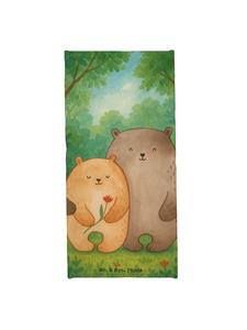 Mr. & Mrs. Panda Банное полотенце с изображением медведя, без надписи, пастельно-серого цвета