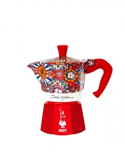 Синий Meditteraneo Dolce & Gabbana Кофеварка Мока на 3 чашки, плита Bialetti