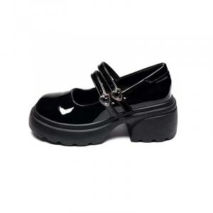 Туфли Мэри Джейн на массивном каблуке Xingdiman, экрю