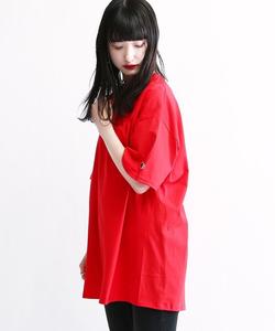 Футболка оверсайз с коротким рукавом, круглым вырезом и нашивкой-логотипом Champion, красная