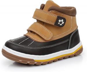 Ботинки Ahannie для малышей и маленьких детей, мальчиков и девочек - зимние водоотталкивающие ботинки до щиколотки с липучкой, размеры 5-13, Brown