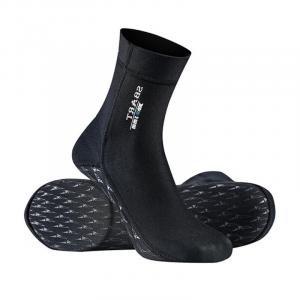 Носки для дайвинга Shark Bart, длинные, для взрослых, 3 мм, защита ног от порезов и проколов, теплые противоскользящие пляжные носки, черные, размер M-XL SBART