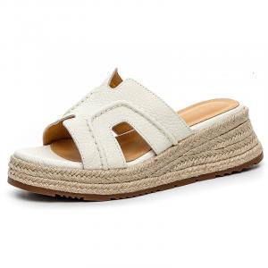 Женские тапочки-слайды с резиновой строчкой, устойчивые к истиранию Ouumeis, White