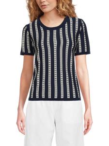 Полосатый топ T Tahari, цвет Evening Navy