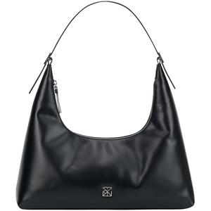 Calvin Klein Женская кожаная сумка через плечо среднего размера космический черный