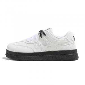 HUANQIU Женские белые противоскользящие износостойкие низкие скейтерские кроссовки, цвет White