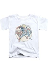 Футболка с коротким рукавом для малышей с принтом Superman в ретро-стиле DC Comics Gildan, белый