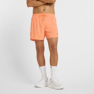 Шорты rc ультра легкие разрезные короткие 5" New Balance, цвет hot mango (ms51286hmo)