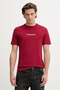 Хлопковая футболка Guess Jeans, бордовый