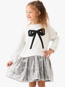 Детское платье-толстовка с пайетками Angel & Rocket, Silver