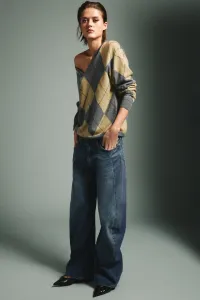 Zara Джемпер из 100% шерсти с ромбовидным узором