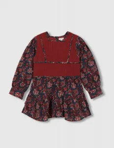 Платье с принтом с встроенным жилетом цвета нефти Gocco