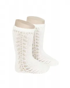 Высокие ажурные носки Condor, белый