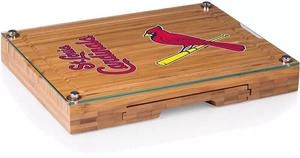 Picnic Time Концертная доска для сыра и набор ножей St. Louis Cardinals со стеклянной крышкой