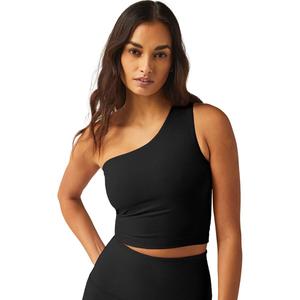 Облегающий укороченный топ с акцентированными плечами Spacedye the bold Beyond Yoga, цвет darkest night