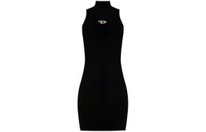 Платье M Onervax с воротником-стойкой и ребристой фактурой DIESEL, черный