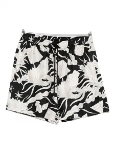 Шорты с кулиской и цветочным принтом AMIRI, черный